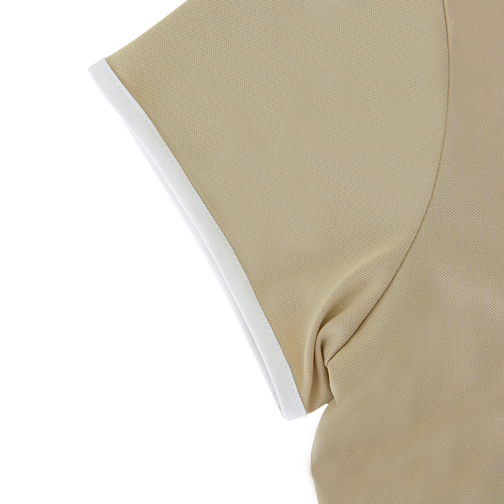 VERALUCE Golf Aster Open Two Tone Short-Sleeved Shirt Beige