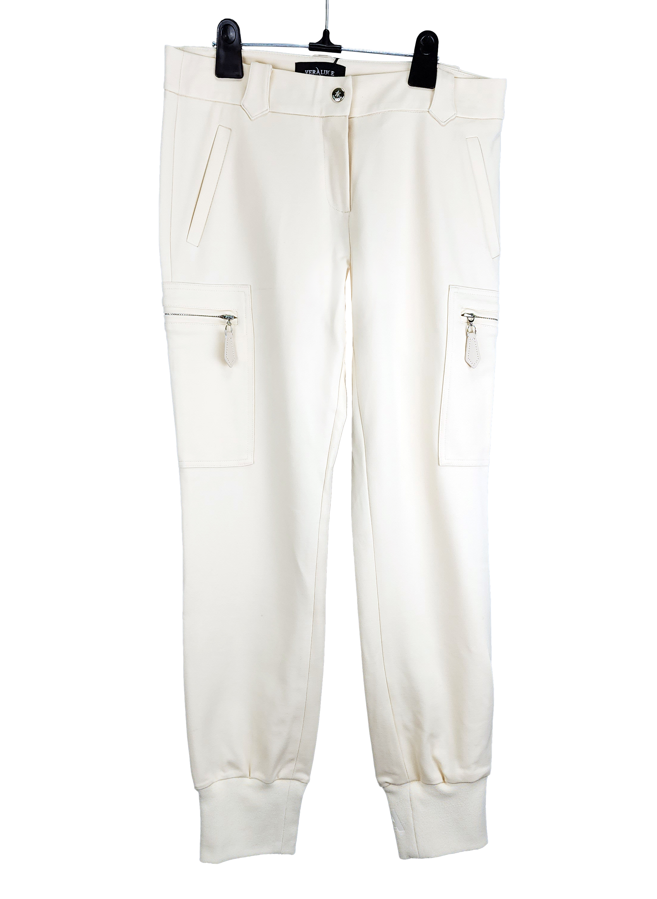 VERALUCE Golf Astin embroidered logo spandex jogger pants Ivory