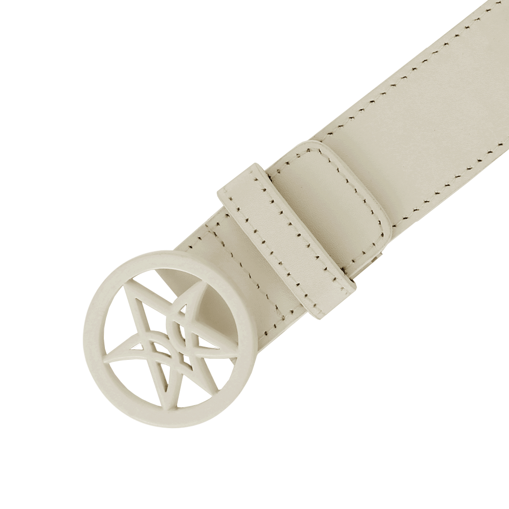 VERALUCE Golf Haeace Leather Belt Beige
