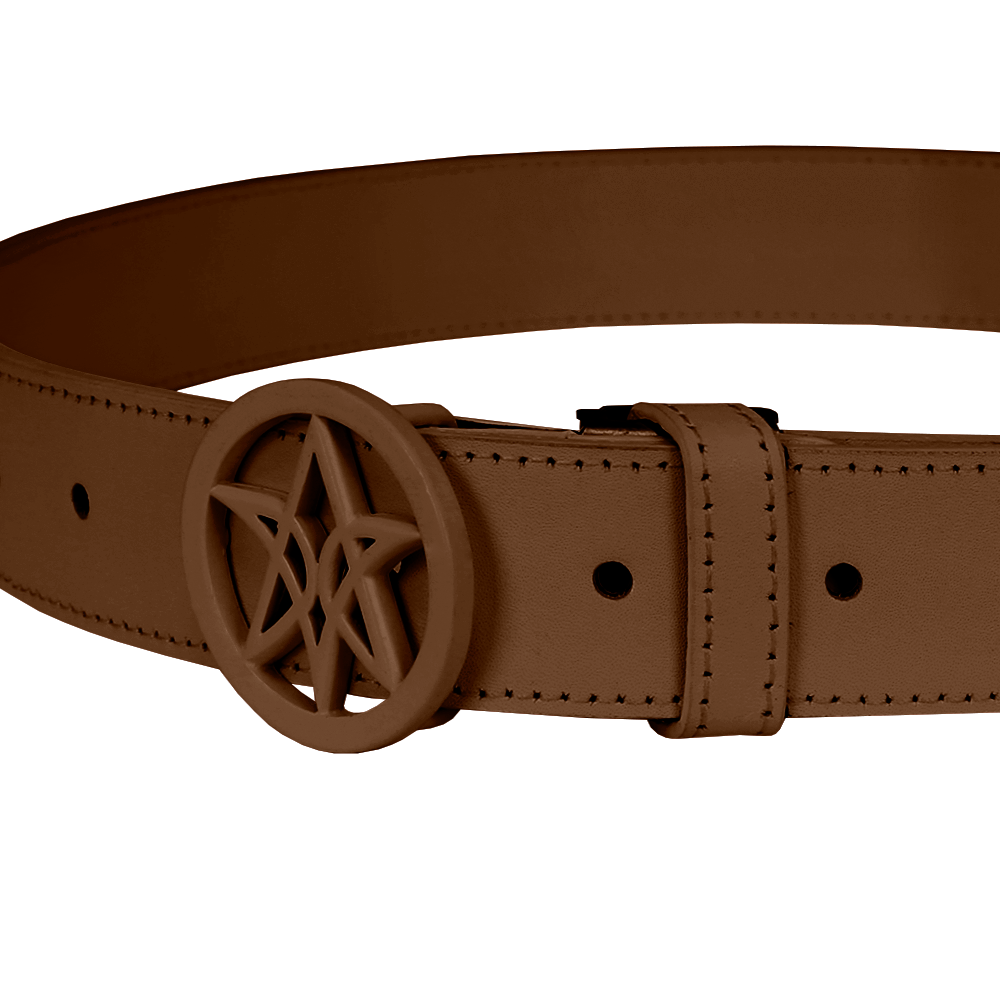 VERALUCE Golf Haeace Leather Belt Brown