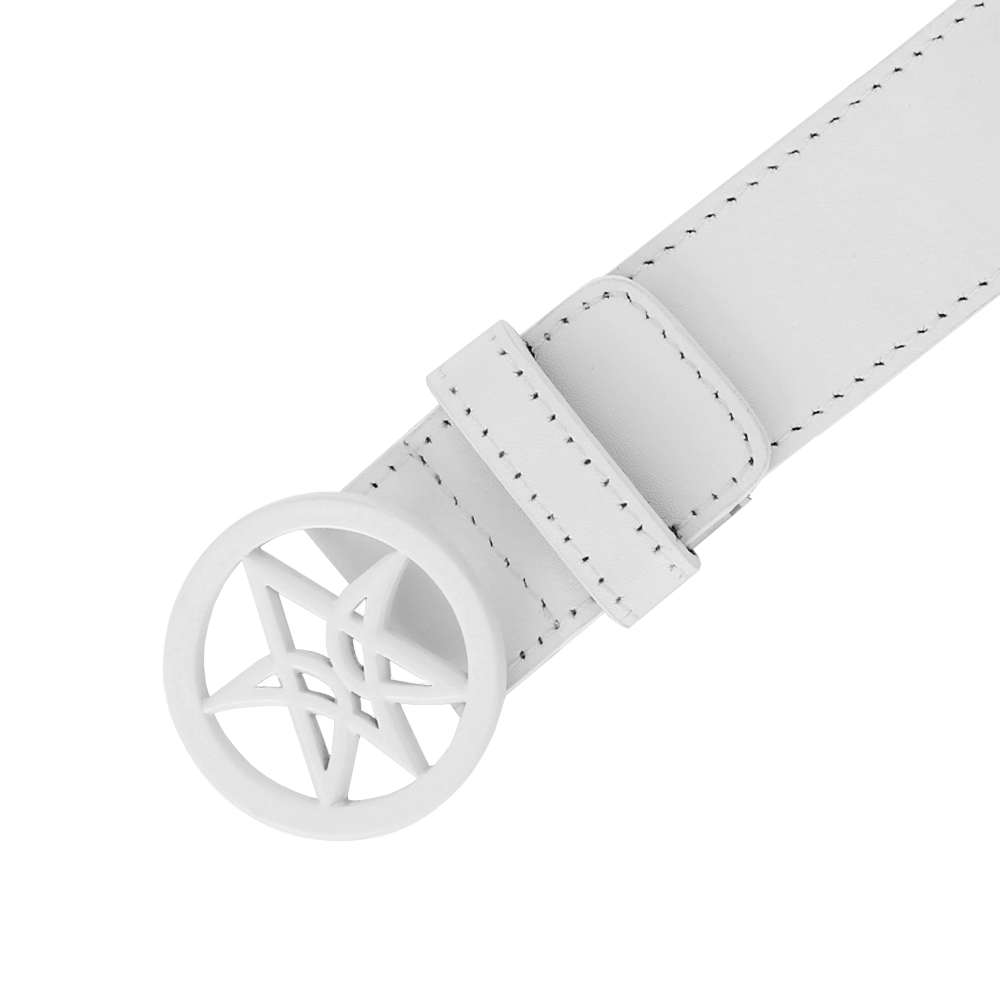 VERALUCE Golf Haeace Leather Belt White