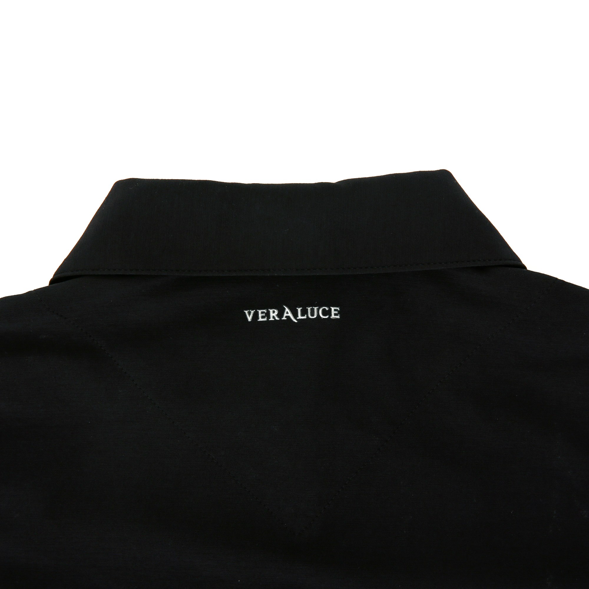 VERALUCE Golf Vivian Solid Big Collar Sleeveless Shirt Black