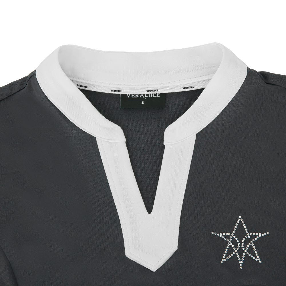 VERALUCE Golf Vivian V-neck Sleeveless Shirt Gray