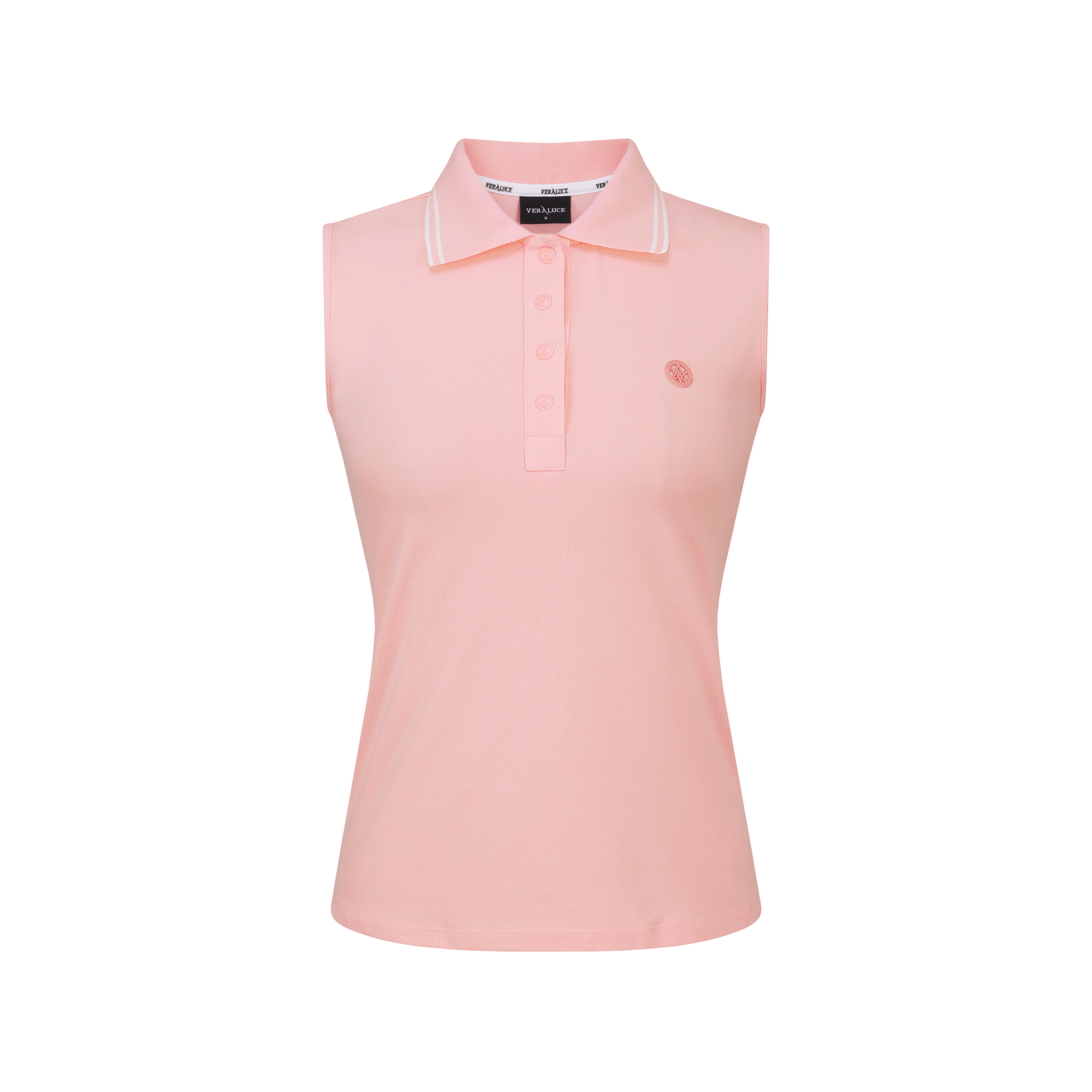 VERALUCE Golf Vivian Simple Collar Sleeveless Shirt Pink