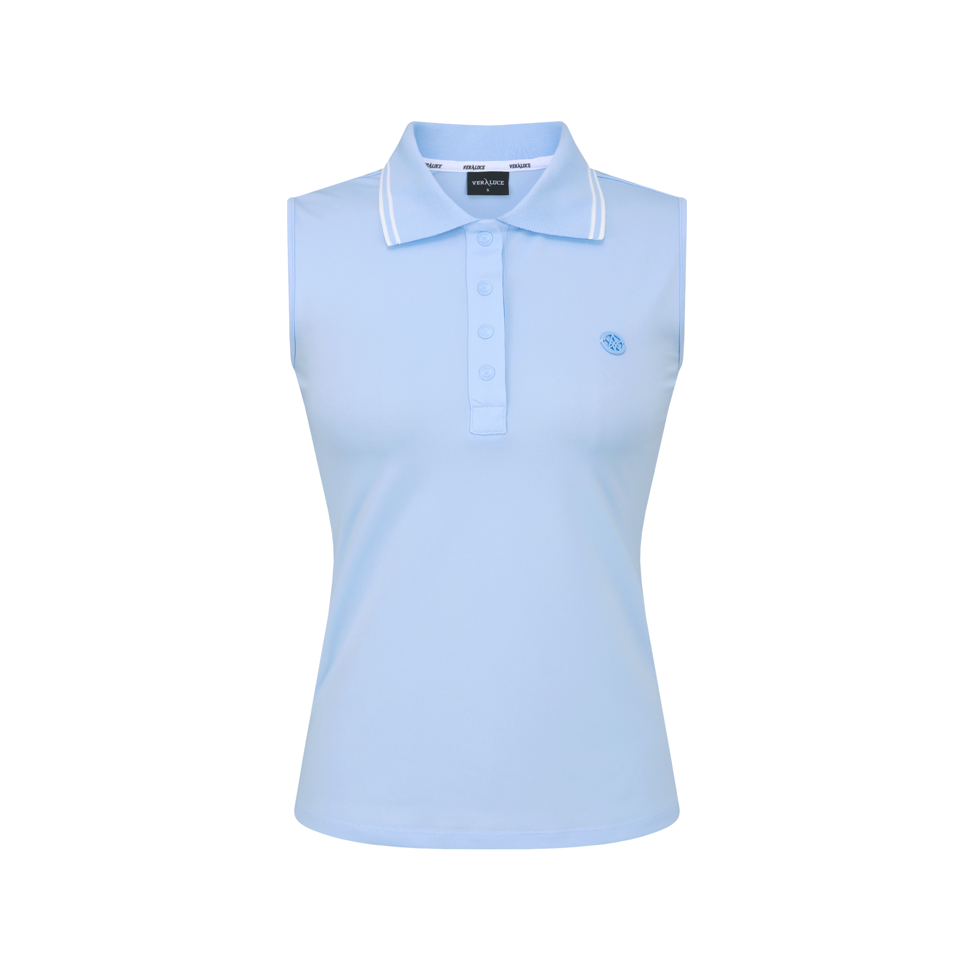 VERALUCE Golf Vivian Simple Collar Sleeveless Shirt Sky blue